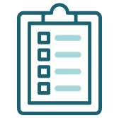 Icon of a clipboard and item list