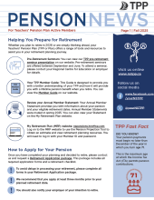 Page one of the Fall 2025 TPP Pension News for Active Members